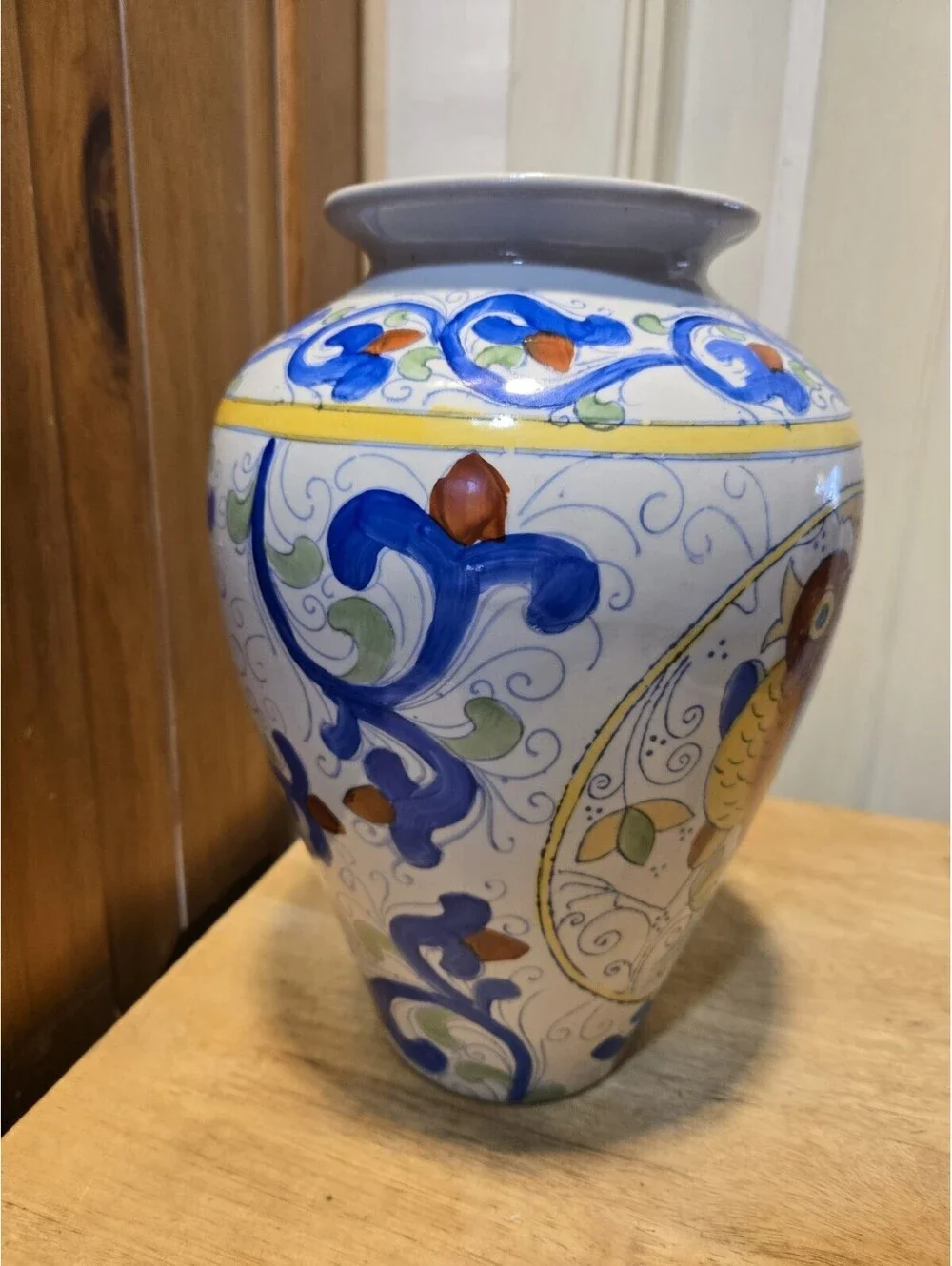 Chinese Vase WBI Bird of Paradise Motif Hand-Painted 11